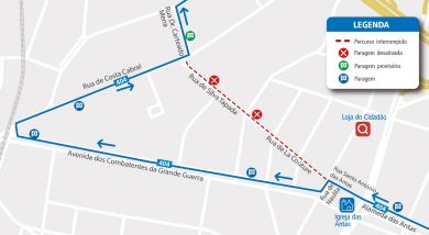 LINHA 404 - ALTERAÇÃO DE PERCURSO - OBRAS - R. DE LA COUTURE - PORTO